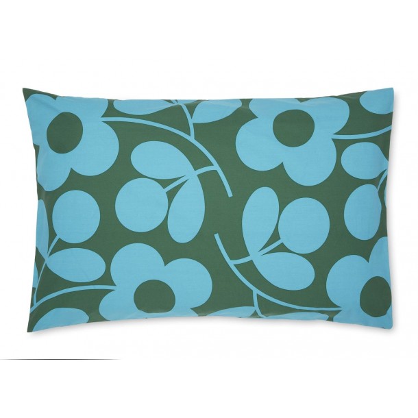 Orla Kiely bed set. Stem Sprig floral design. 200 thread count cotton in rich shades of jade and kingfisher blue.