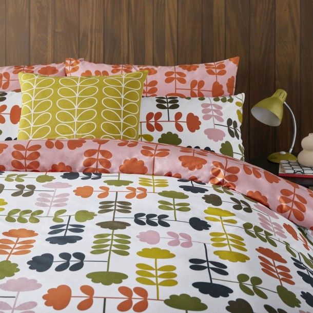 Set de cama Orla Kiely. Estampado floral Cut Stem de Orla Kiely. Tallo característico. Reversible, multicolor.