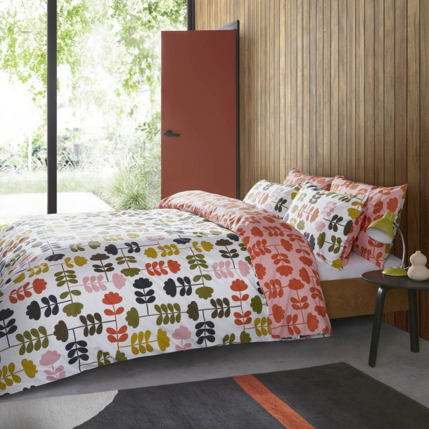 Set de cama Orla Kiely. Estampado floral Cut Stem de Orla Kiely. Tallo característico. Reversible, multicolor.