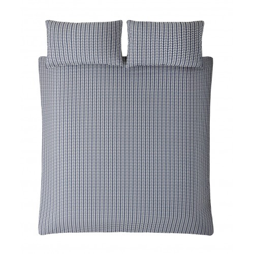 Orla Kiely bed set. Elegant and classic, Tiny Stem. 200 thread count cotton, in an intense whale blue color.