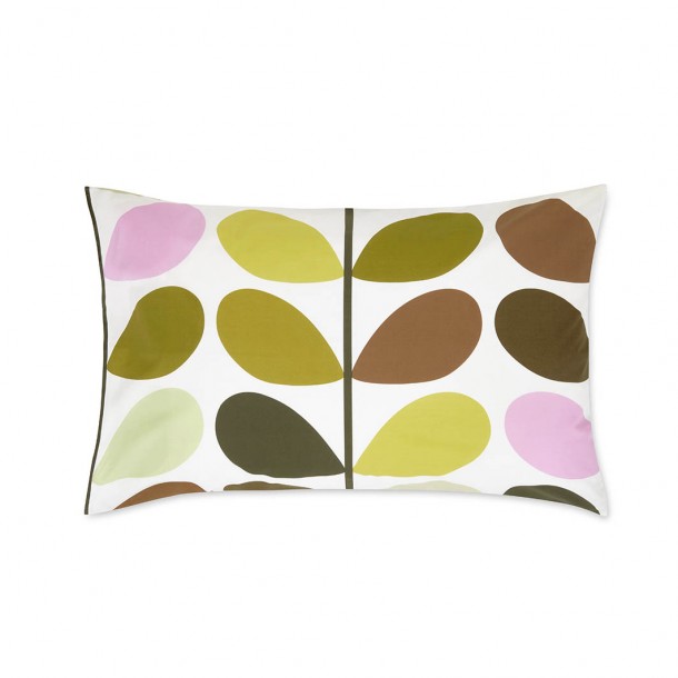 Orla Kiely bed set. Retro 60's Multi Stem design. In warm toasted tones, yellows and hints of pistachio and pink.