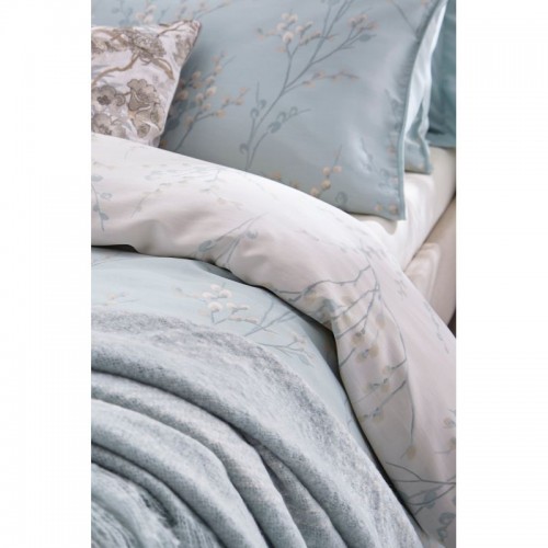 Teal Pussy Willow Floral Print, Laura Ashley. Satin cotton. Reversible. Includes 1 or 2 pillowcases.