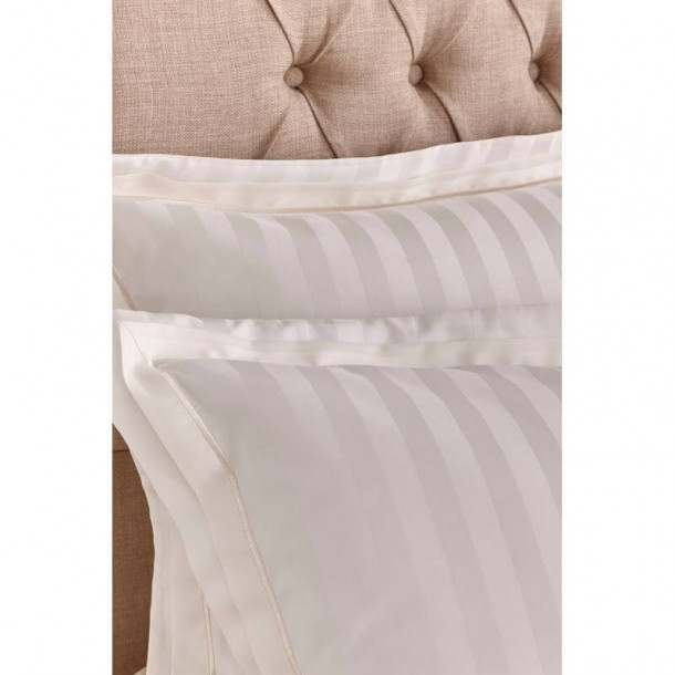 Shalford Cream, Laura Ashley. 400 thread count cotton and classic style. Striped satin print and piped edge.