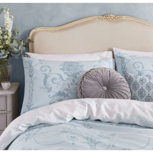 Classic floral design, Laura Ashley. Inspired by 18th century France, seaspray. 200 thread count cotton sateen. Reversible.