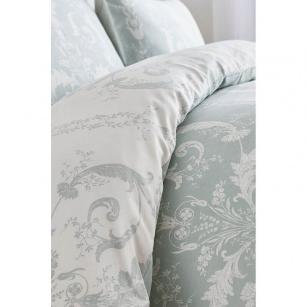 Classic floral design, Laura Ashley. Inspired by 18th century France, duckegg. 200 thread count cotton sateen. Reversible.