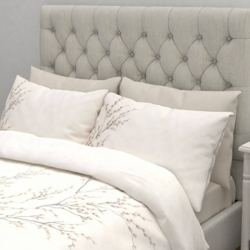 Pussy Willow print, Laura Ashley. Dove gray embroidery, 200 thread count cotton. Duvet cover and 1 or 2 pillowcases.
