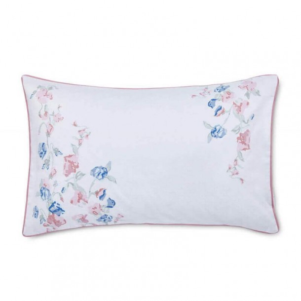 Charlotte Pink and Blue Flowers Set, Laura Ashley. Flowering clusters intertwined with tendrils. 100% cotton. Welt detail.