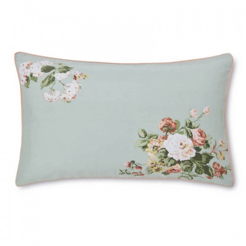 Rosemore country style bed set, Laura Ashley. 200 thread count percale cotton, in sage green. Flower bouquet print.