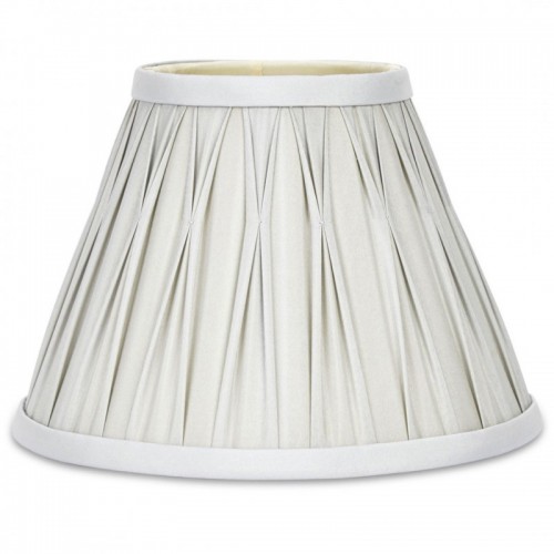 Fenn lampshade in 100% silk, pleated by Laura Ashley in Silver colour.