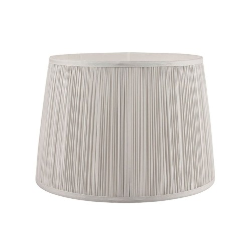 Laura Ashley traditional silk shade silver. pleated design. Available in various diameters.