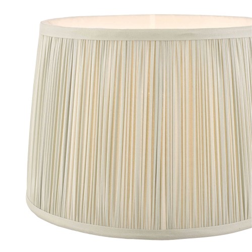 Laura Ashley lampshade, sage traditional silk. pleated design. Available in various diameters.