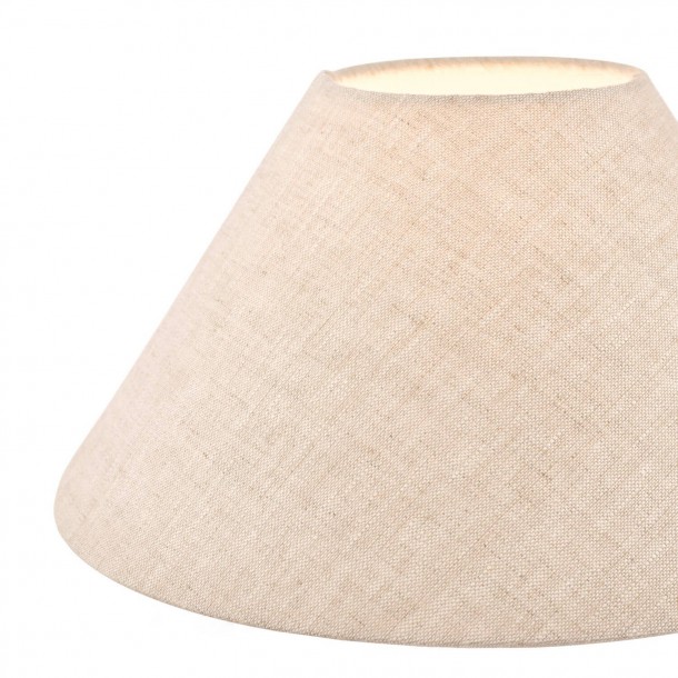 Pantalla tapizada en lino Bray, Laura Ashley. Tono natural. Diseño ideal para bases de mesa y lámparas de techo. Varias medidas.