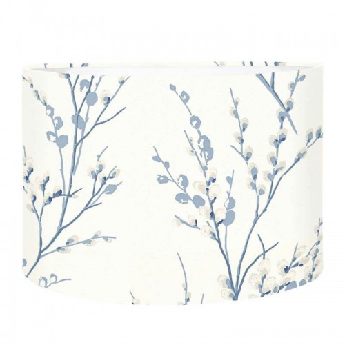 Pussy Willow Laura Ashley cylinder shade. Blue and white sheets. Handmade, with ivory background. Table cover. 2 sizes.