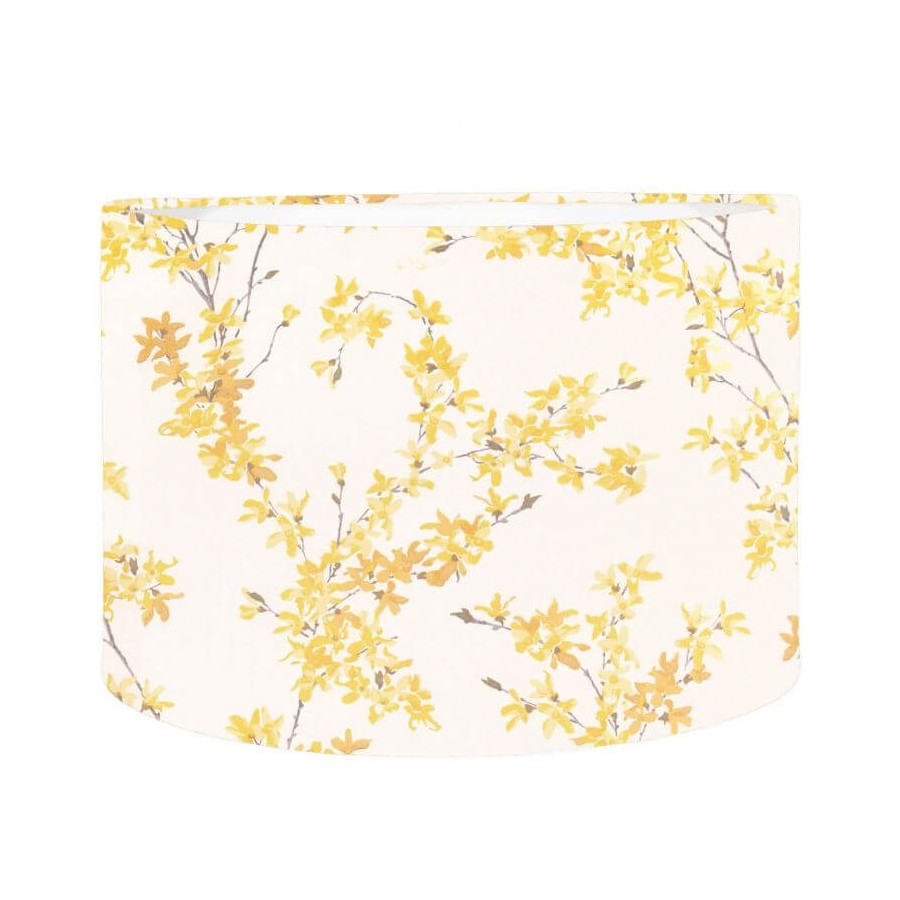 Cylindrical display yellow flowers, Laura Ashley. Handmade. Suitable for desktop in 2 sizes.