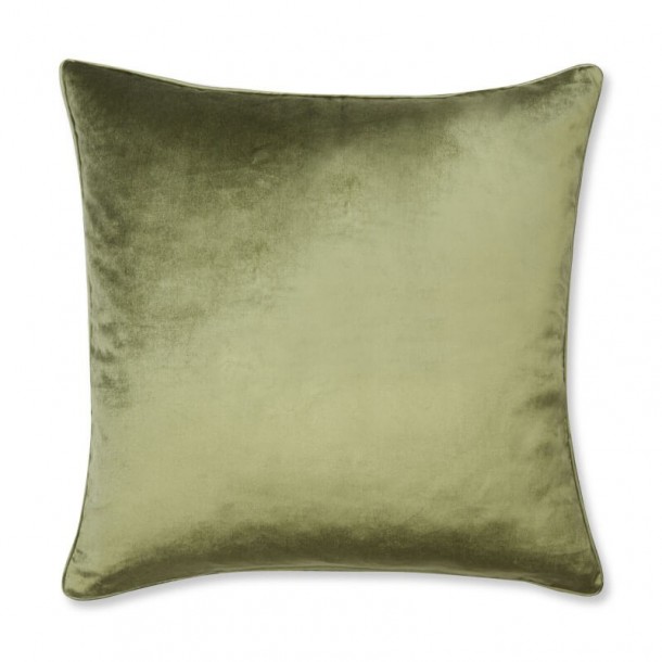 Laura Ashley Nigella velvet cushion. Hedge green hue. Square 50 x 50 cm. Padding included.