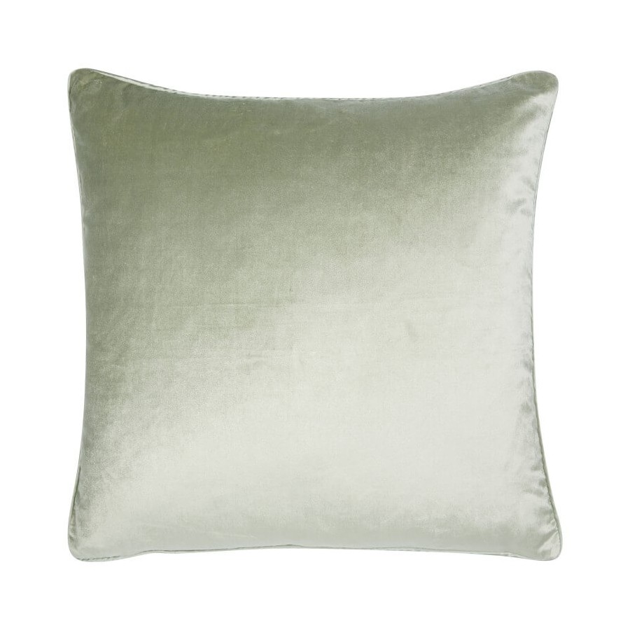 Laura Ashley Nigella velvet cushion. Pistachio green tone. Square 50 x 50 cm. Padding included.