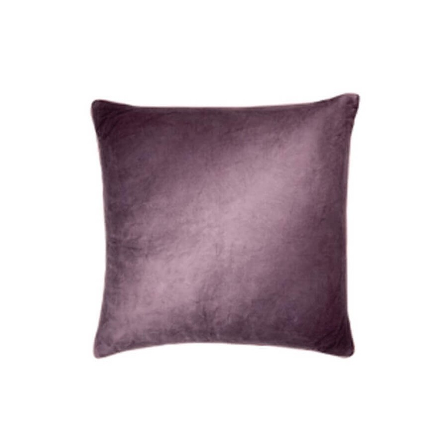 Laura Ashley Nigella velvet cushion in grape purple. Square 50 x 50 cm. Padding included.
