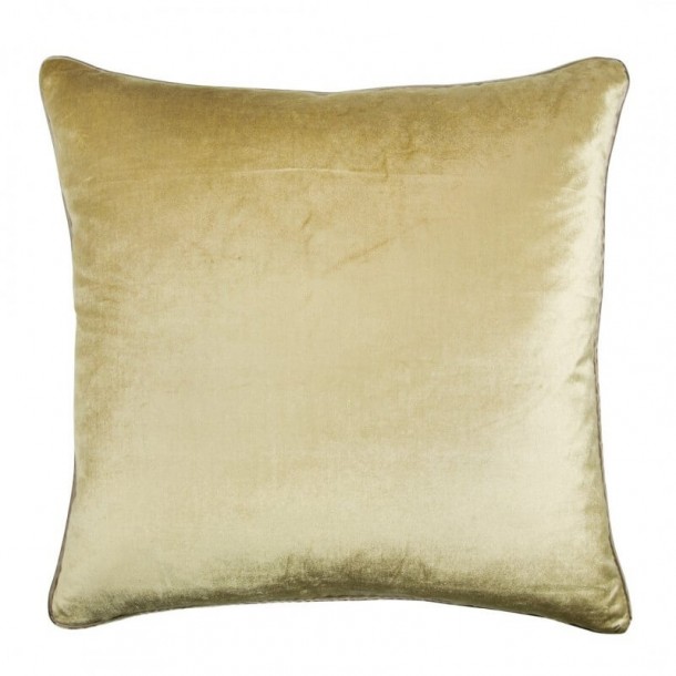 Laura Ashley Nigella velvet cushion in antique gold tone. Square 50 x 50 cm. Padding included.
