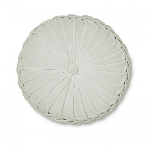 Rosanna Round Polyester Cushion, Laura Ashley, Classic Style. Central button, in sage tone. 35cm in diameter.