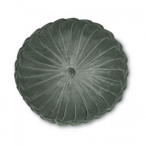 Rosanna Round Polyester Cushion, Laura Ashley, Classic Style. Central button, in fern tone. 35cm in diameter.