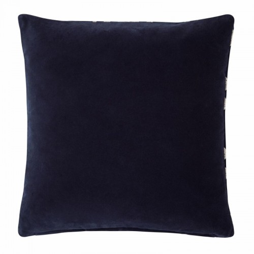 Laura Ashley midnight blue cushion, with embroidered diamonds in ivory. Filled with microfiber and measures 45 x 45 cm.