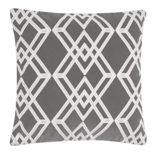 Laura Ashley slate gray cushion, with diamonds embroidered in white. Filled with microfiber and measures 45 x 45 cm.