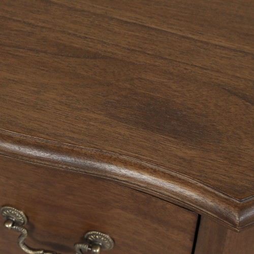 Montpellier Collection, Laura Ashley. Solid wood. three drawers. Staggered front and turned legs. Carved walnut finish.