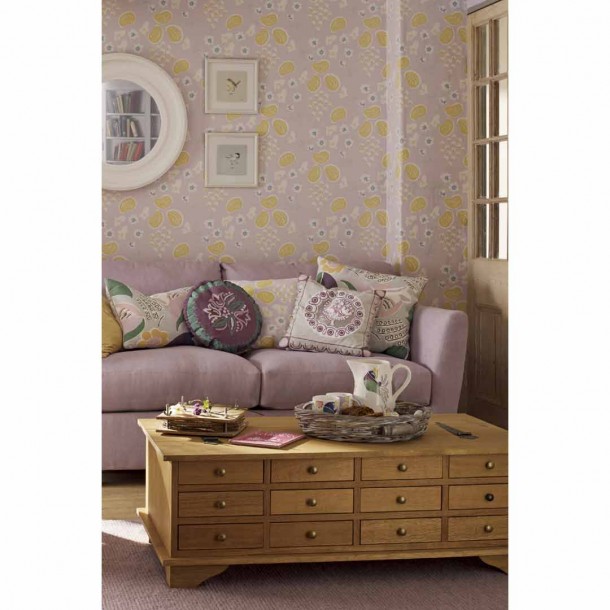 Coffee table with twelve honey garrat drawers. Garrat Collection, by Laura Ashley. Mobile cover. Solid birch.