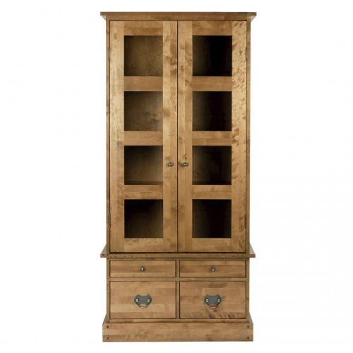 Garrat honey display cabinet, Laura Ashley. 4 drawers, 2 glass paneled doors and 3 adjustable shelves.