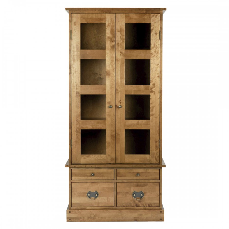 Garrat honey display cabinet, Laura Ashley. 4 drawers, 2 glass paneled doors and 3 adjustable shelves.