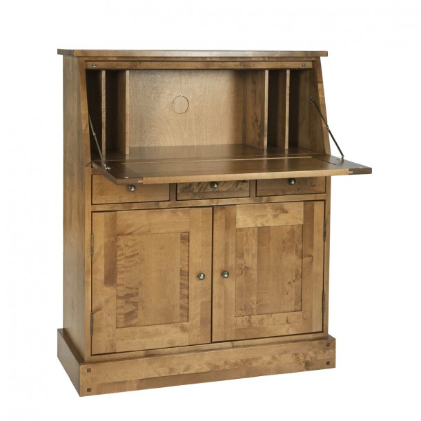 Garrat honey Desk, Laura Ashley. It unfolds to allow the use of its surface. 3 drawers and a cabinet.