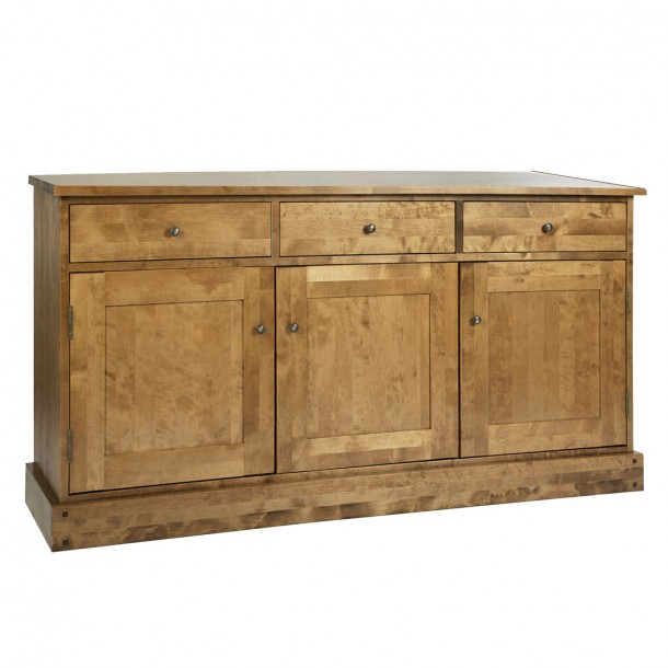 Garrat triple sideboard in honey finish. Garrat Collection, Laura Ashley. 3 drawers and 3 cupboards with adjustable shelves.