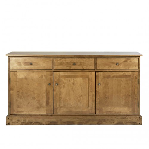 Garrat triple sideboard in honey finish. Garrat Collection, Laura Ashley. 3 drawers and 3 cupboards with adjustable shelves.