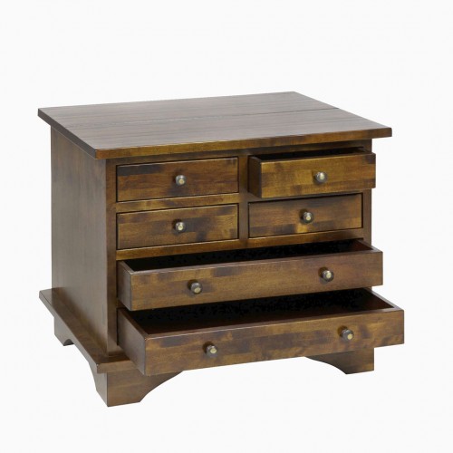 Table for garrat dark chestnut lamp. Garrat Collection, Laura Ashley. 6 drawers in solid birch with staining.