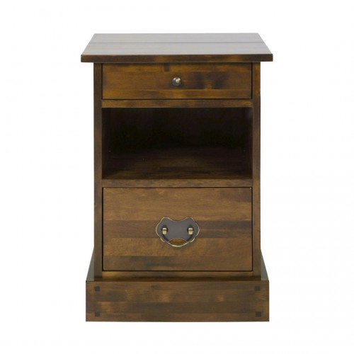 Garrat dark chestnut table. Garrat Collection, Laura Ashley. 2 drawers and 1 shelf. Solid birch subjected to staining.
