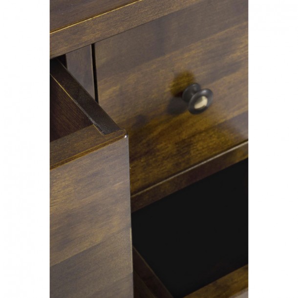Garrat Dark Chestnut Small Wardrobe, Laura Ashley. 6 drawers, cabinet with adjustable shelf and rear opening.