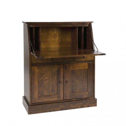 Garrat dark chestnut Desk, Laura Ashley. It unfolds to allow the use of its surface. 3 drawers and a cabinet.