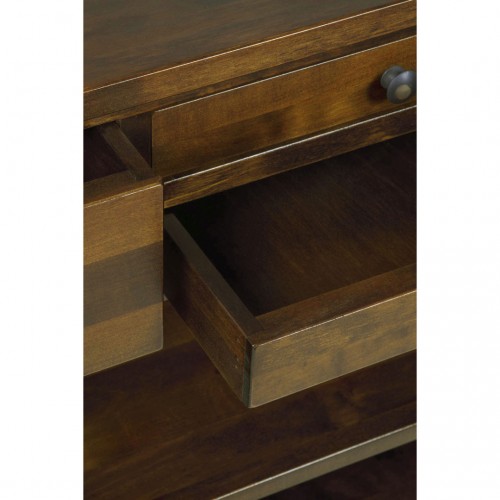 Garrat dark chestnut console. Garrat Collection, Laura Ashley. 4 drawers and 1 shelf. Solid birch subjected to staining.