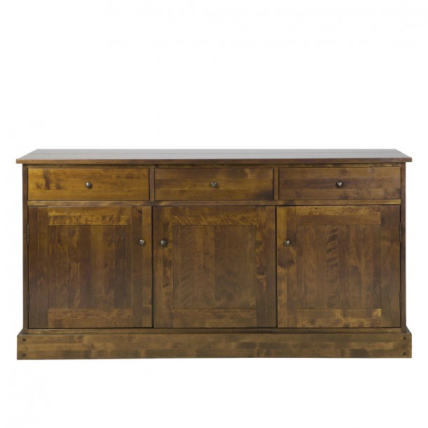 Garrat triple sideboard dark chestnut finish. Garrat Collection, Laura Ashley. 3 drawers, three cabinets and adjustable shelves.