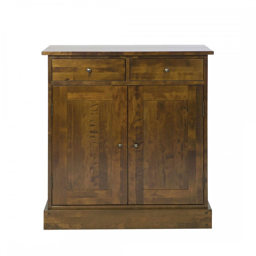Garrat small sideboard, dark chestnut finish. Garrat Collection, by Laura Ashley. 2 drawers and cabinet with adjustable shelf.