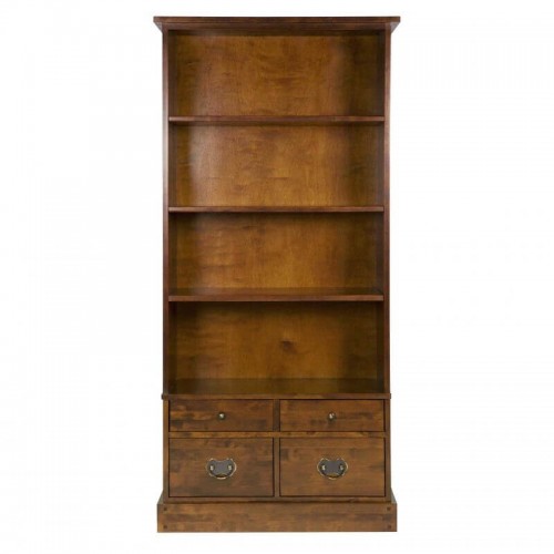 Garrat bookcase in dark chestnut finish. It belongs to the Garrat collection, by Laura Ashley. 4 drawers and 3 pull-out shelves.
