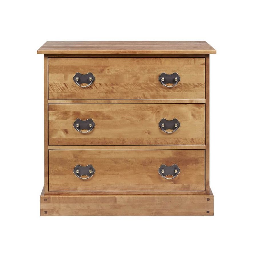 Dresser with 3 drawers with classic lines, honey finish. Garrat Collection, Laura Ashley. Lacquered easy maintenance.