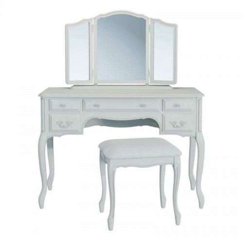 Laura Ashley French Provencale style, light gray finish and handmade patina. Hinged design.