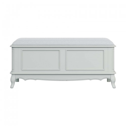 Perfect chest for the Provencale footboard, Laura Ashley. Upholstered in grey. Gray finish with patina. Classic design.