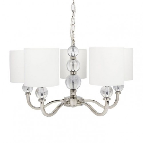 Selby Nickel 5 arm chandelier