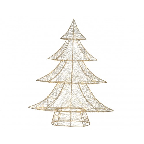 Christmas Tree Metal LED Gold