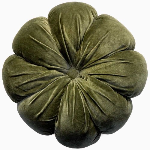 Olive Green Fleur Cushion