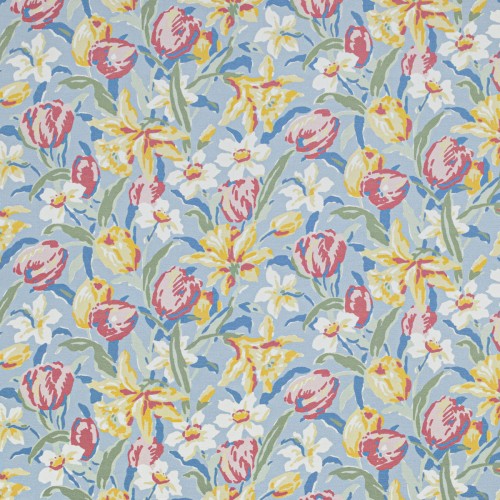 Tulips China Blue Fabric
