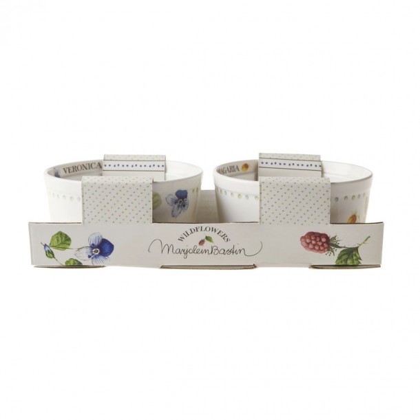 Conjunto 2 cuencos para horno tipo ramekin, en caja de regalo, estampados con decoración floral de diseño.