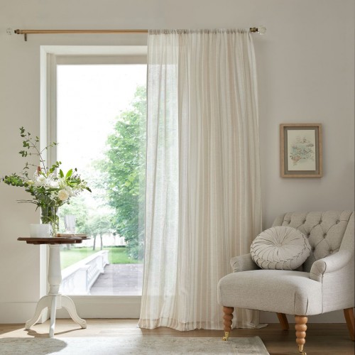 Awning Stripe Grey Voile,...